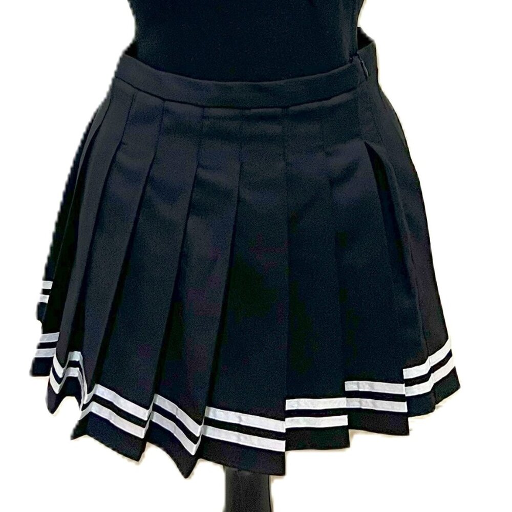 FOREVER 21 Striped Style Pleated Mini Skirt High Waist
